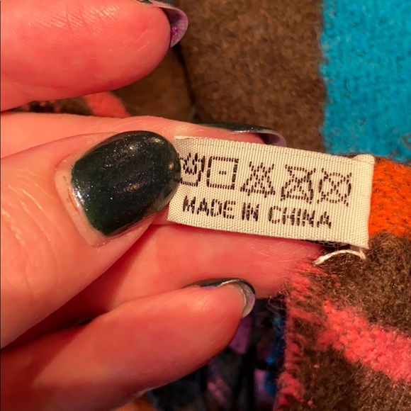 Teal Aztec Ruana Wrap Poncho - Picture 9 of 10